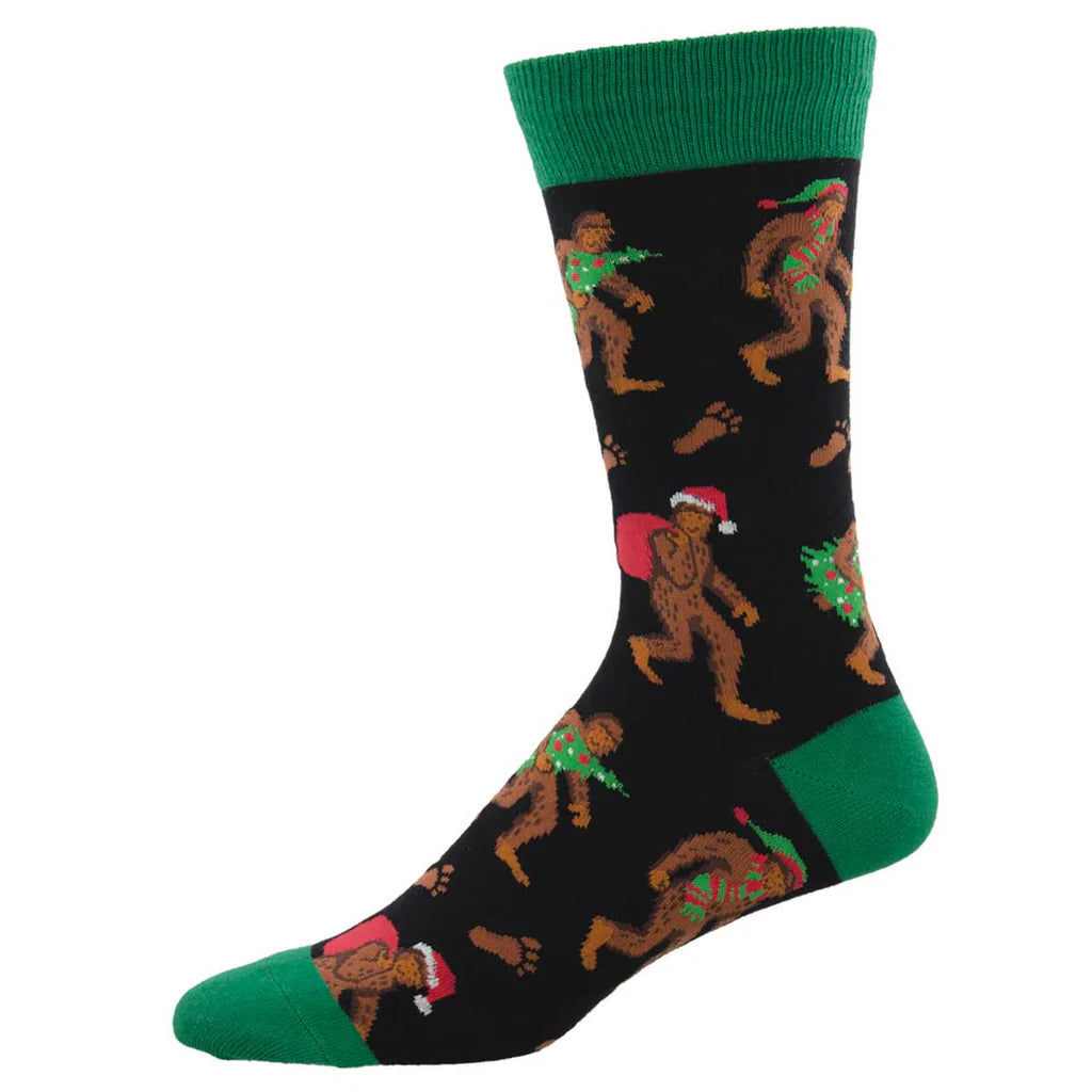 sock durability casual -  Bigfoot Christmas Men’s Crew