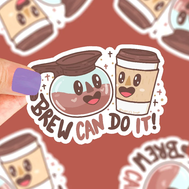 sock uses sports -  Brew Can Do It Morning Coffee Pun Caffeine Vinyl Sticker