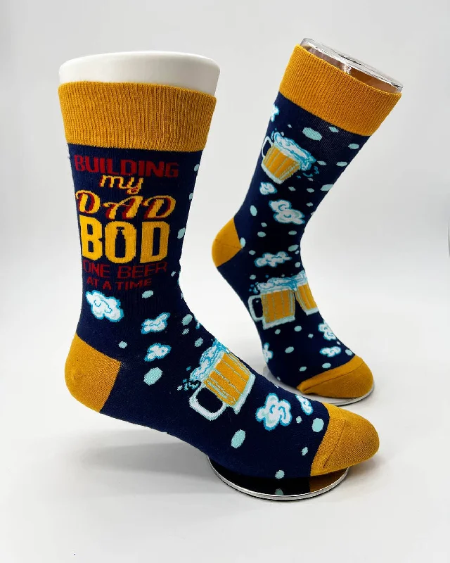 sock features formal -  Building My Dad Bod One Beer At A Time Men's Novelty Crew Socks