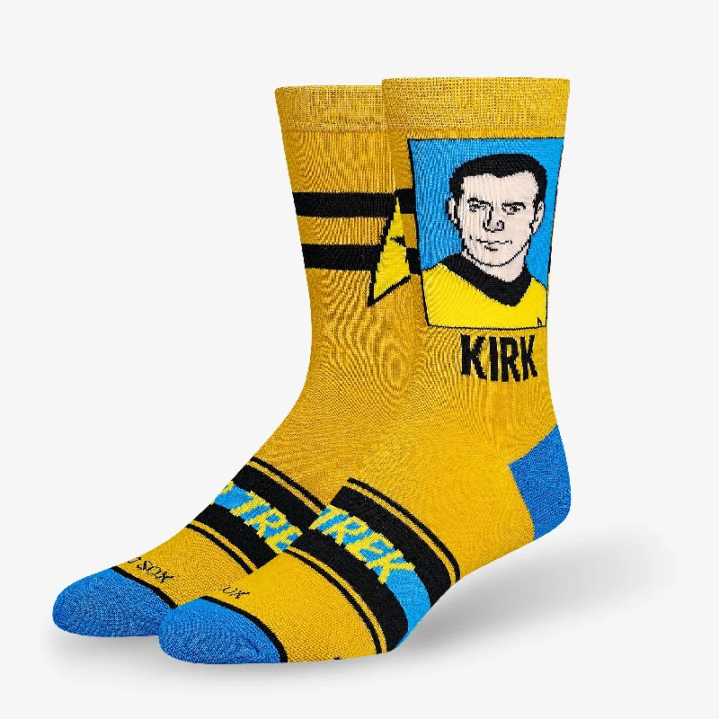 sock singles summer -  Captain Kirk Portrait Yellow Men's Crew Socks