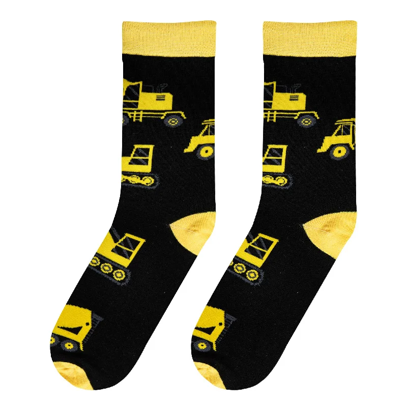 sock styles casual -  Construction - Mens Crew Folded - Crazy Socks