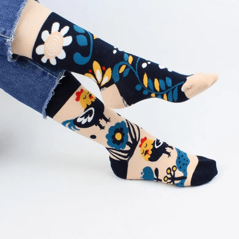 sock refunds formal -  Unisex Floral, Rooster Mismatched Socks