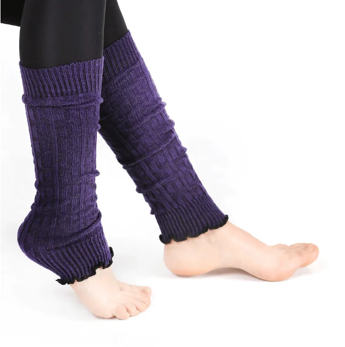 sock brands casual -  Women's Purple Wool Leg Warmers