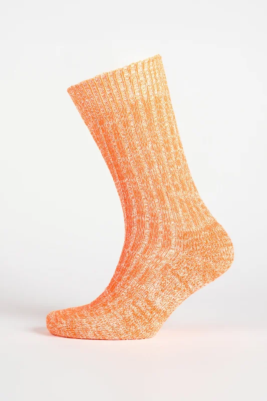 sock coupons sports -  Cushioned Cotton Walking Sock - Orange/White