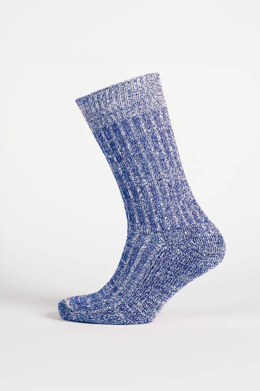 sock drying summer -  Cushioned Cotton Walking Sock - Royal Blue/White