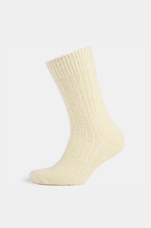 sock styles sports -  Cushioned Wool Walking Sock - Ecru