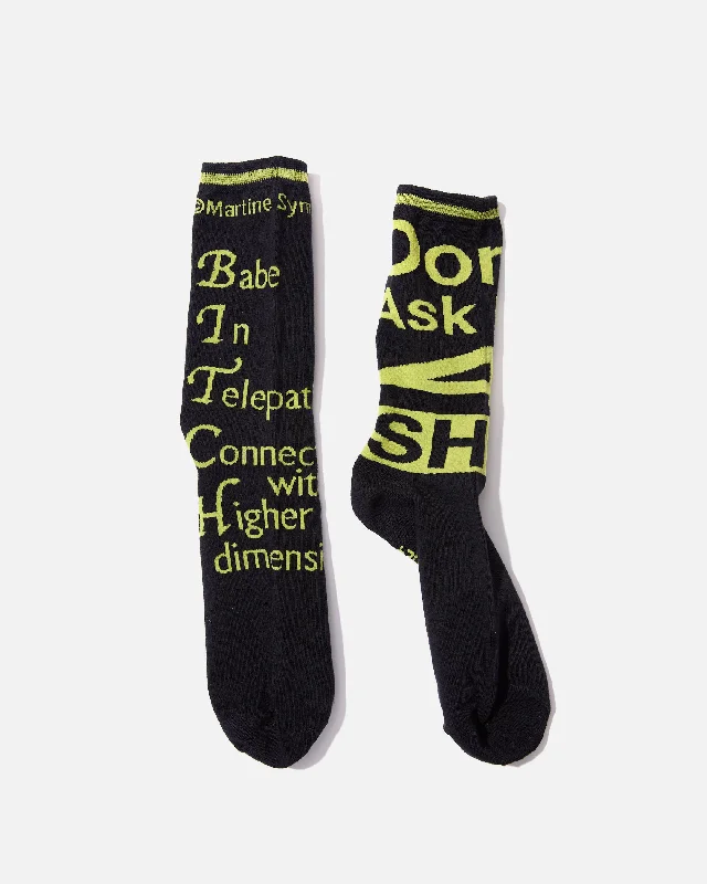 sock fashion winter -  Don't Ask Me (Martine Sims) Dress Socks - Black