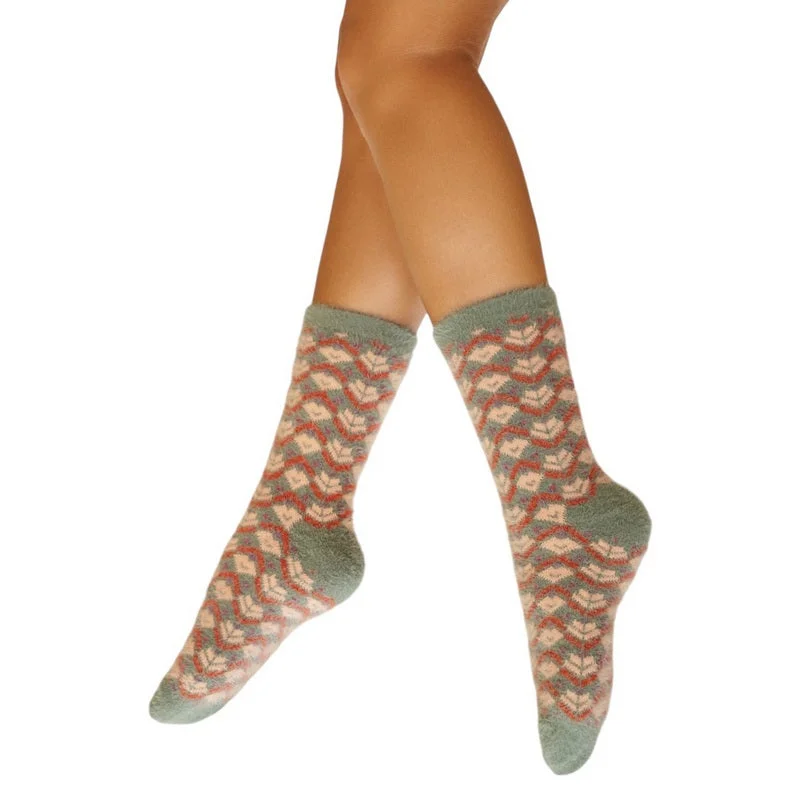 sock bundles eco -  Fair Isle Fuzzy Slipper Socks Teal