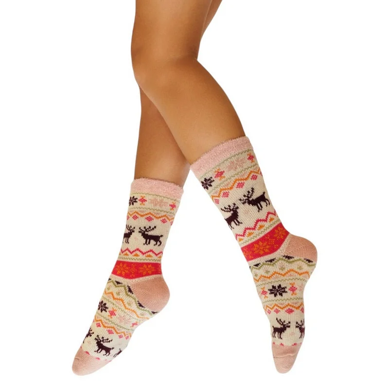 sock singles eco -  Fair Isle Reindeer Cosy Socks