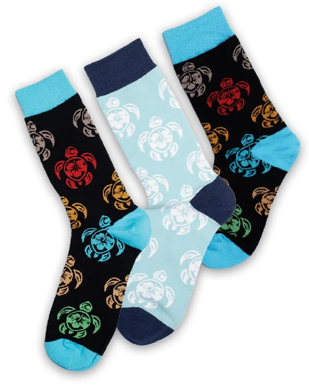 sock refunds casual -  Family Tribal Turtle Tropical Matching Crew Socks | 3-Pair Bundle