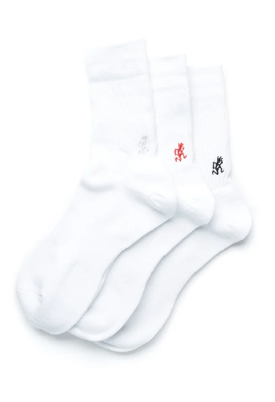 sock codes casual -  Gramicci Men's Basic Crew Socks - White / White / White