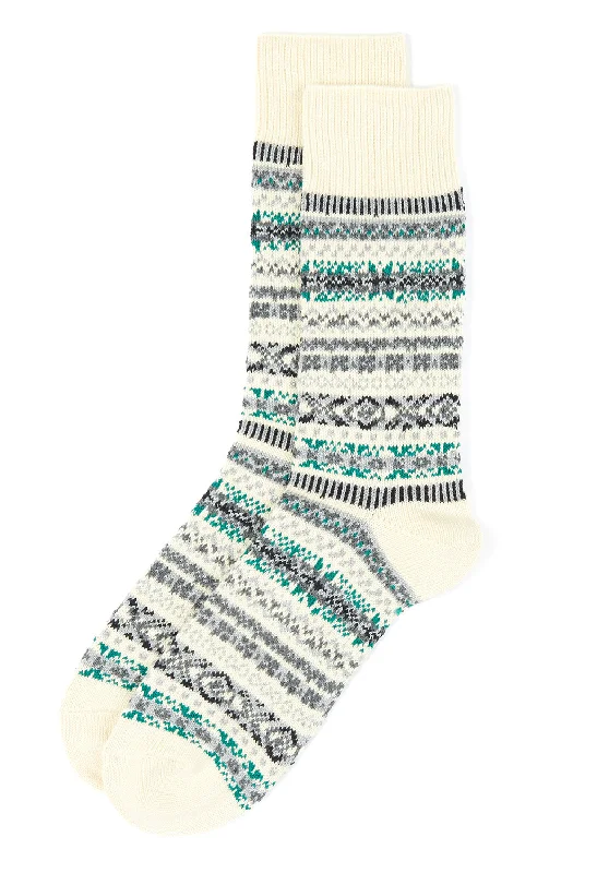 sock delivery summer -  ROTOTO Jacquard Fairisle Crew Socks - Ivory