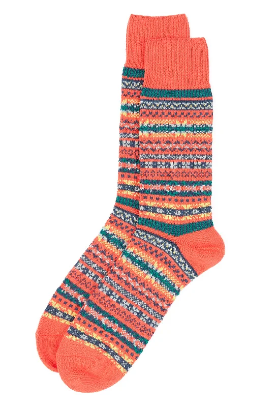 sock storage summer -  ROTOTO Jacquard Fairisle Crew Socks - Red