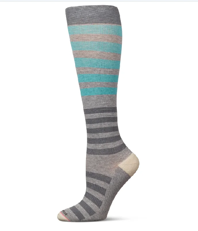 sock sales eco -  Memoi/Multi Stripes 8-15 mmHg Graduated Bamboo Compression Socks