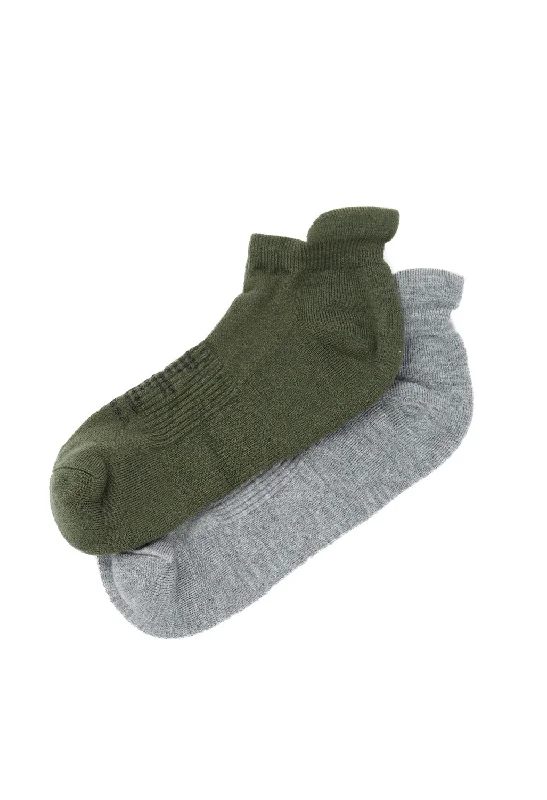 sock assortment sports -  Satisfy 2-Pack Merino Low Socks - Heather grey / Olive