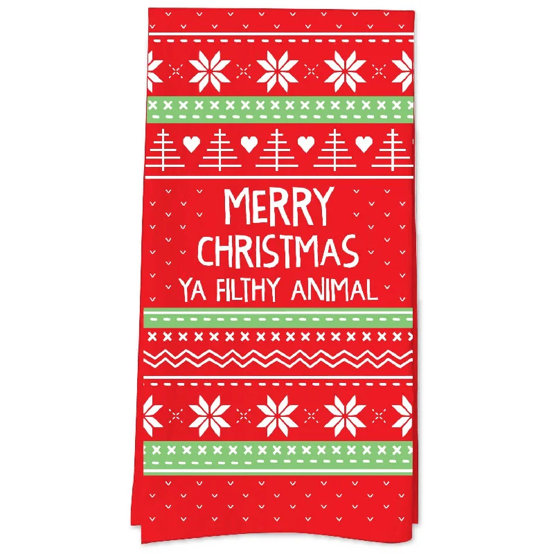 sock materials sports -  Merry Christmas Ya Filthy Animal Tea Towel