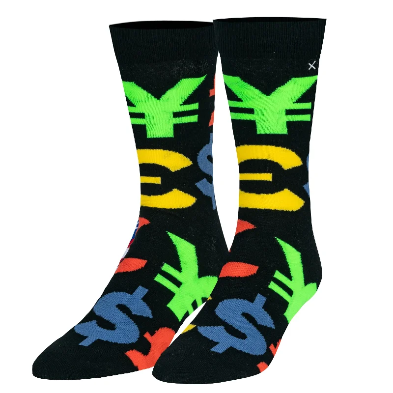 sock availability summer -  Money Symbols Multi Men's Crew Socks