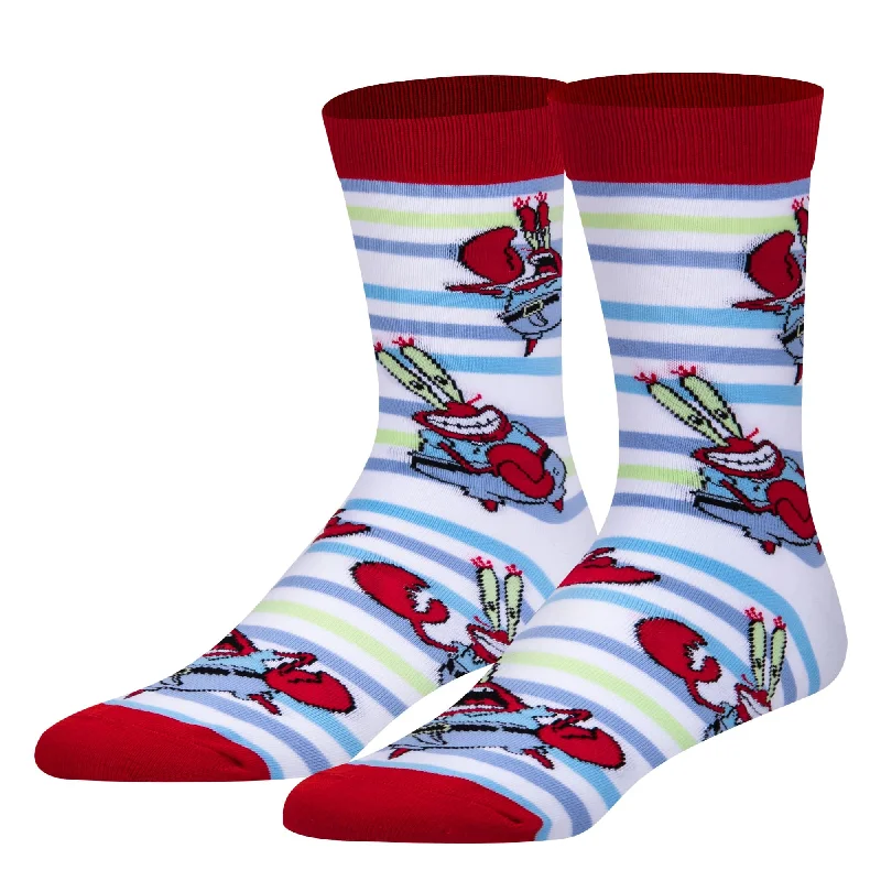 sock patterns summer -  Mr Krab Stripes Men's Crew Socks