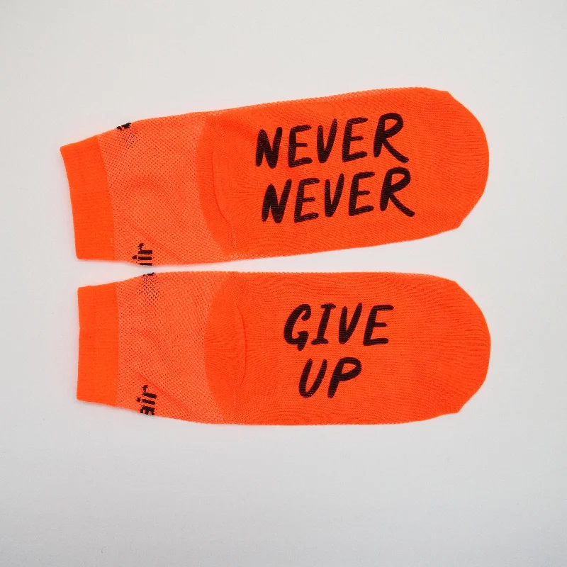 sock reviews sports -  Never Never Give Up Motivation Performance Socks, Cancer Socks, Inspirational Quote on Sock, Inspirational Positivity, Affirming Words,