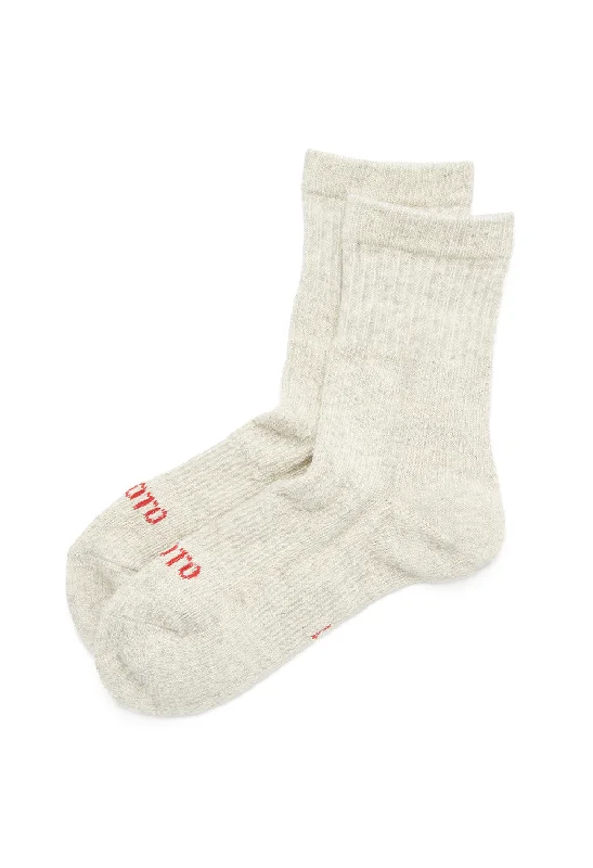 sock collections summer -  ROTOTO Organic Cotton Double Face Mini Crew Socks - Light Grey