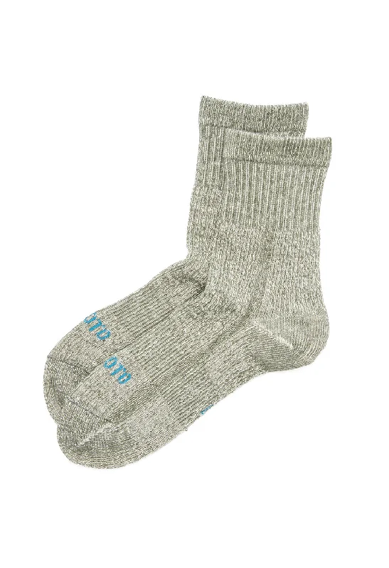 sock brands summer -  ROTOTO Organic Cotton Double Face Mini Crew Socks - Olive