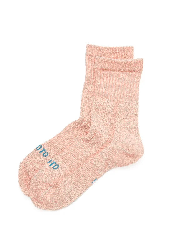 sock drying casual -  ROTOTO Organic Cotton Double Face Mini Crew Socks - Salmon