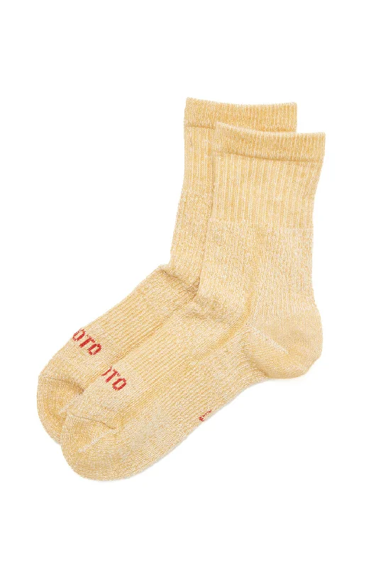 sock washing casual -  ROTOTO Organic Cotton Double Face Mini Crew Socks - Yellow