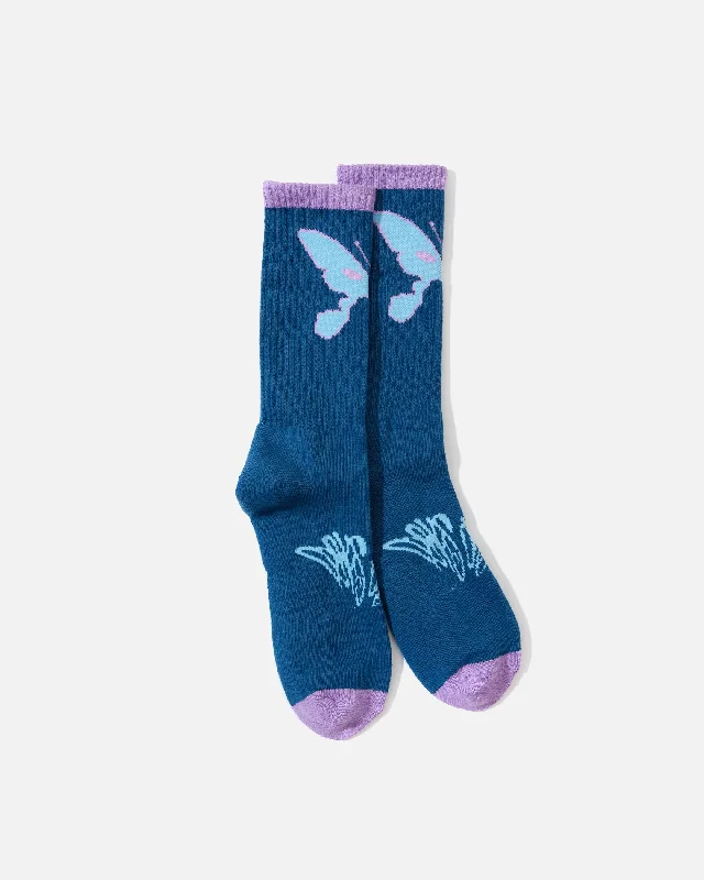 sock uses winter -  Butterfly Kiss Sports Sock - Blue