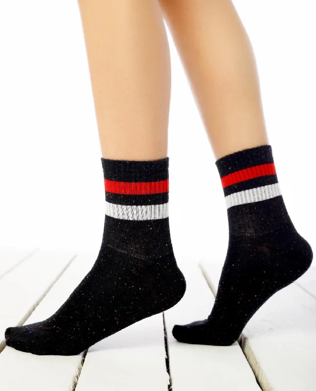 sock storage summer -  Red and White Striped Sport Black Socks, Back to School, Christmas Gift Socks, Sneakers Socks, Advent Calendar Filler, Stocking Stuffers