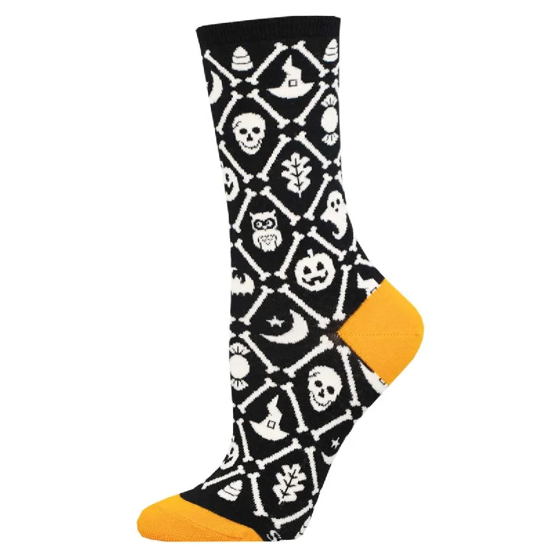 sock singles casual -  Spooky Icons - Cotton Crew