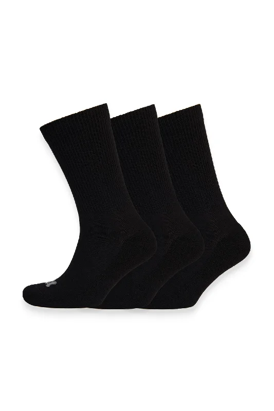 sock stock summer -  Sports Cotton Sock Calf 3 Pack - Black