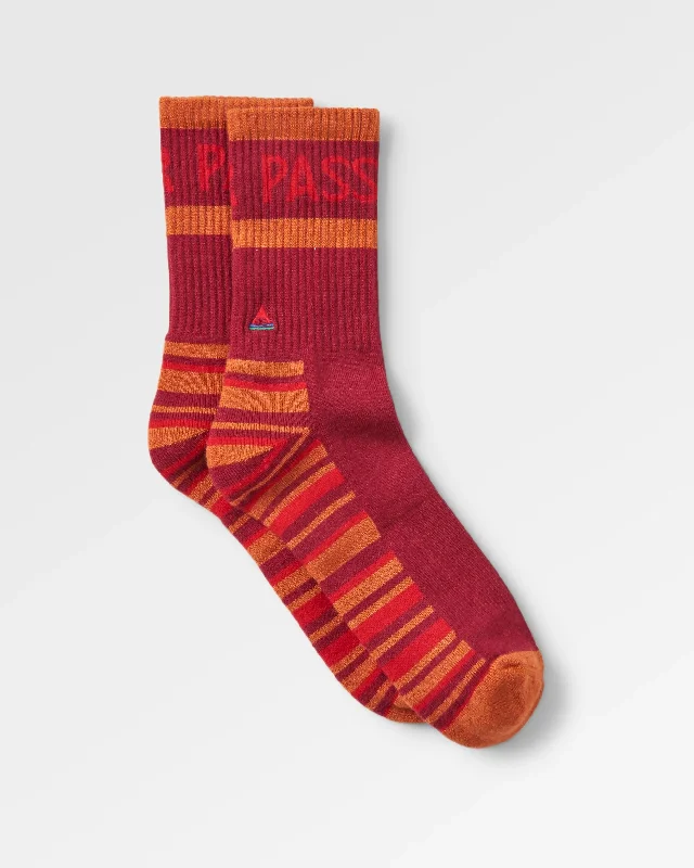 sock patterns formal -  Tahoma Active Socks - Red Ochre