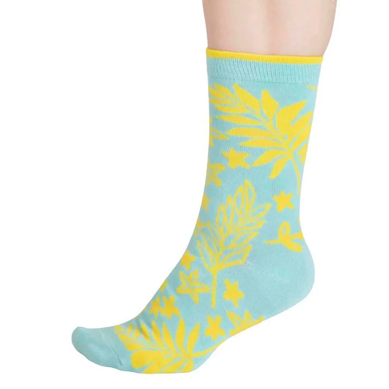 sock comfort sports -  Tamara Bamboo Floral Socks in Deep Mint