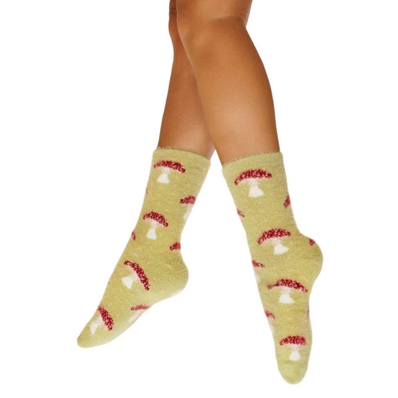 sock features sports -  Tiny Toadstools Fuzzy Slipper Socks