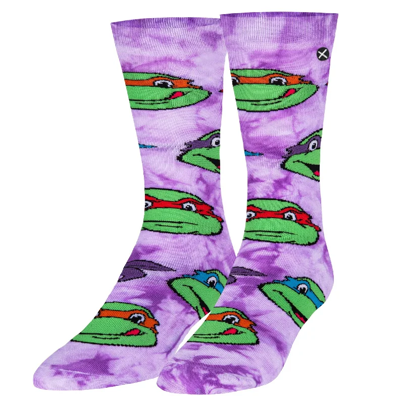 sock colors eco -  TMNT Heads Tie Dyed  Men's Crew Socks