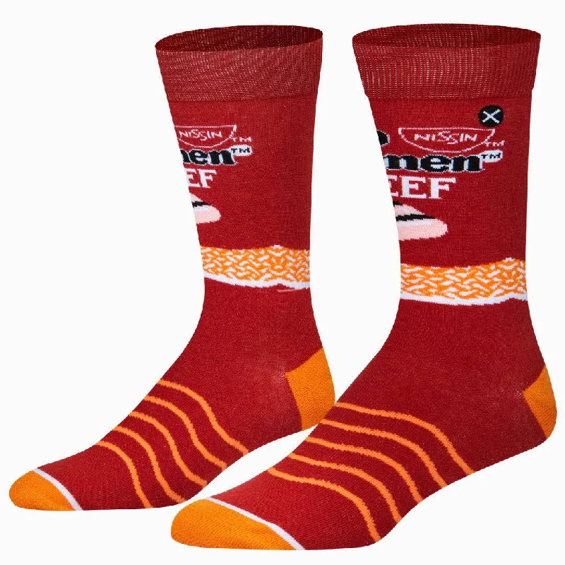 sock brands eco -  Top Ramen Beef Men's Crew Socks