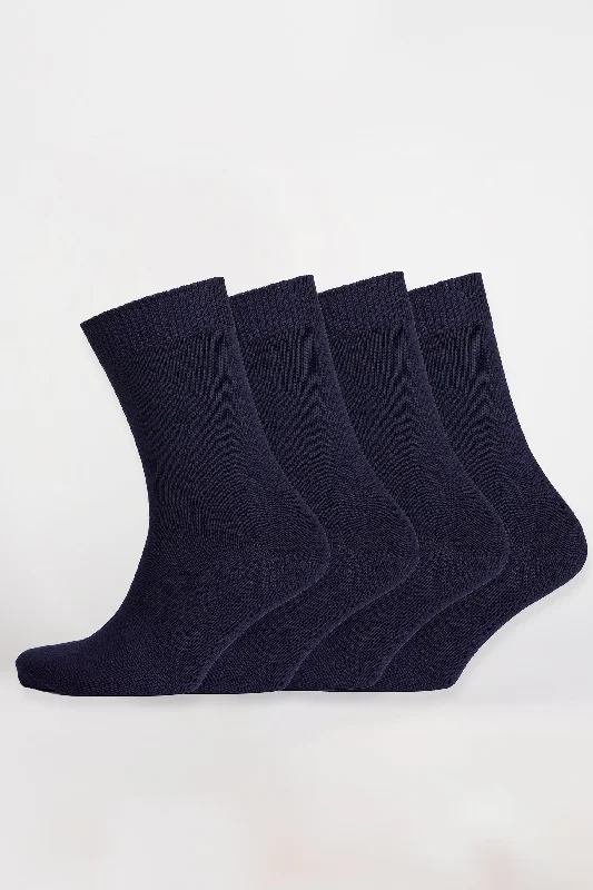 sock availability summer -  Value Cotton Sock Plain 4 Pack - Navy