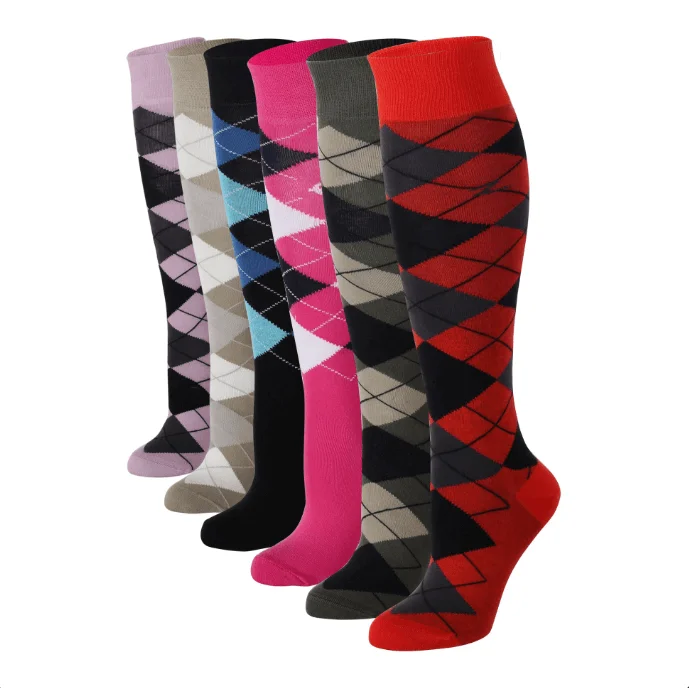 sock drying formal -  Women's Argyle Knee High Colorful Socks