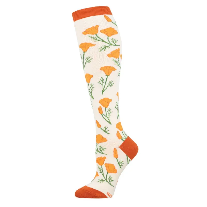 sock variety winter -  Maritime Poppies - Knee Highs