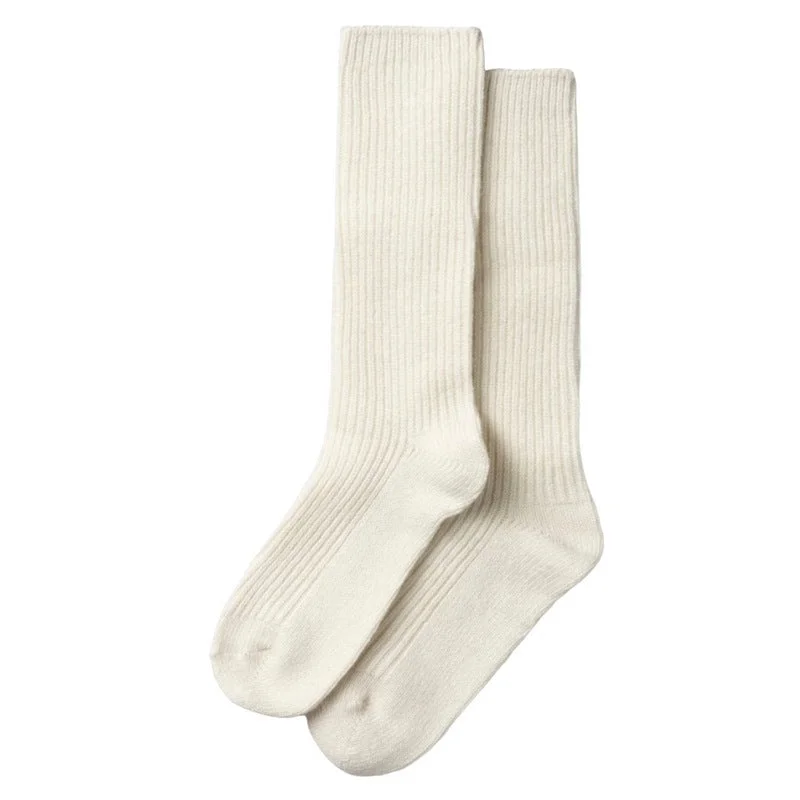 sock exchanges sports -  Wool Blend Rib Socks Ivory