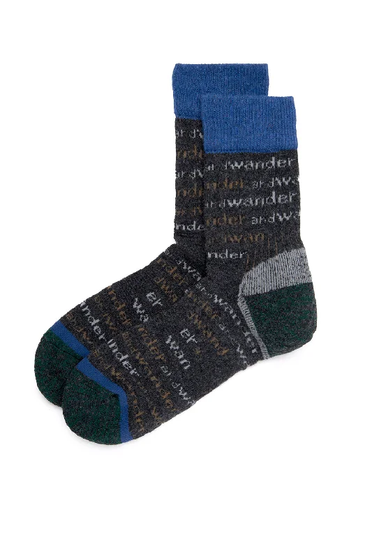 sock fashion casual -  And Wander Wool Socks - Charcoal