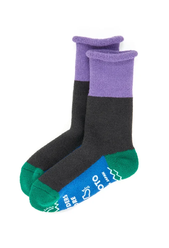 sock warranty winter -  ROTOTO x Outsiders Pile Room Multi Socks - Light Purple / Charcoal