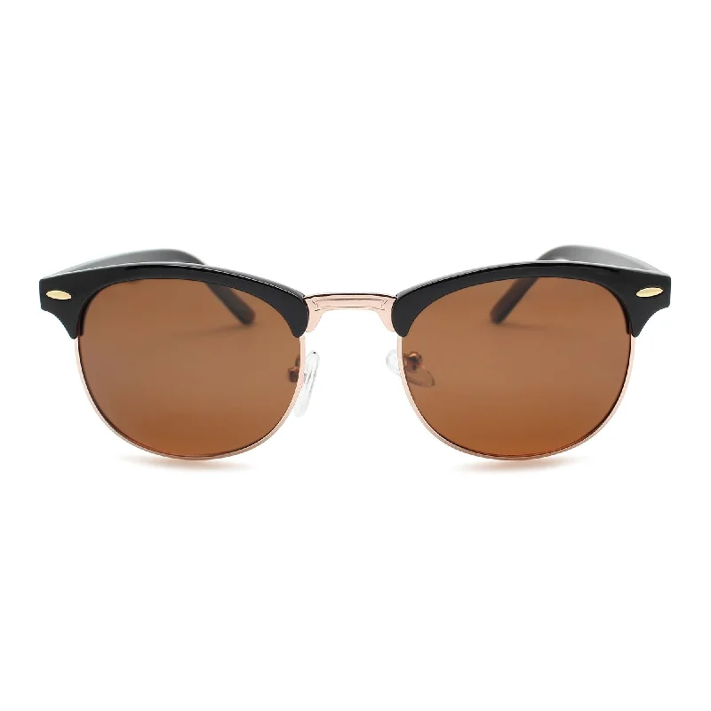 sunglasses with sport-inspired design -  Classic Half Frame Semi-Rimless Polarized Sunglasses | N-8721P