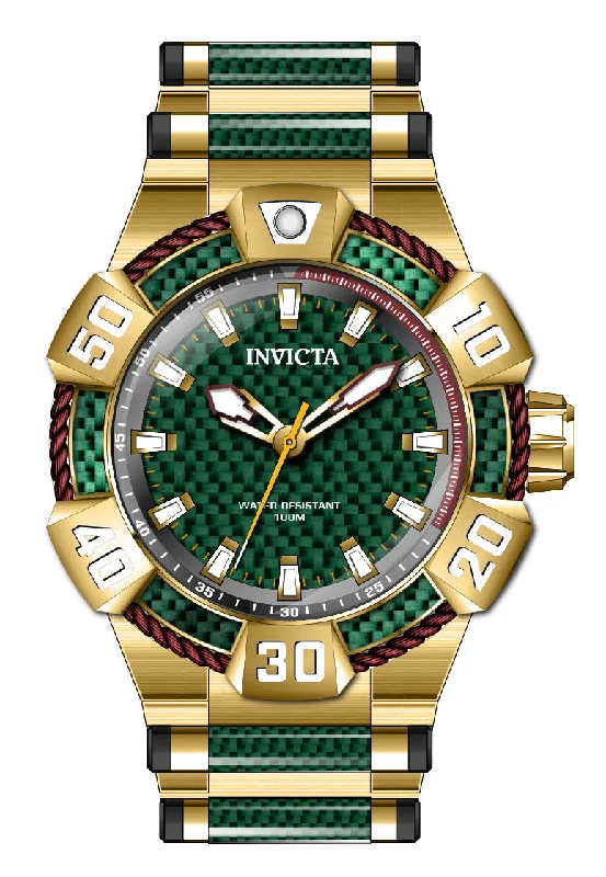 watch with gold numerals -  Band For Invicta Bolt  Men 46503