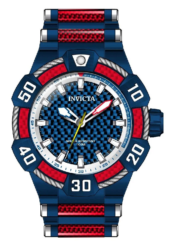 watch with blue numerals -  Band For Invicta Bolt  Men 46509