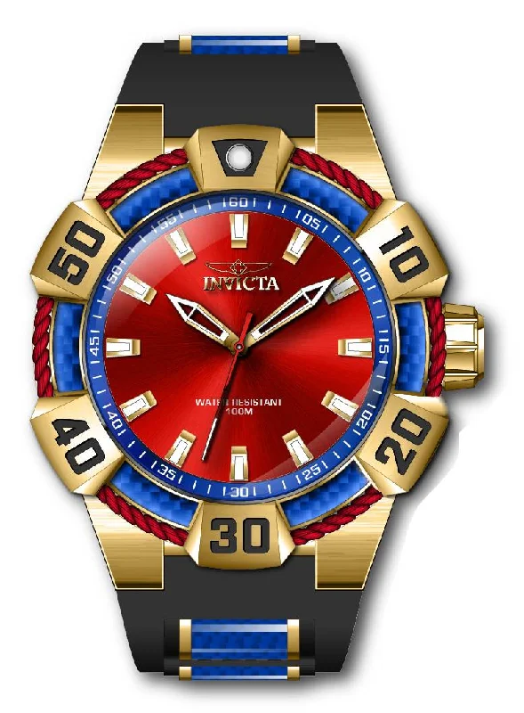 watch with black numerals -  Band For Invicta Bolt  Men 46527