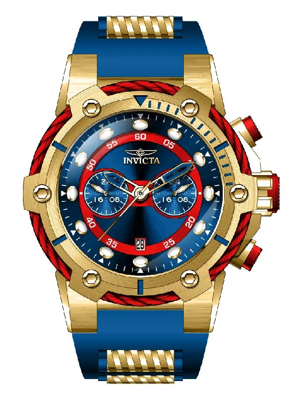 watch with gold numerals -  Band For Invicta Bolt  Men 46610