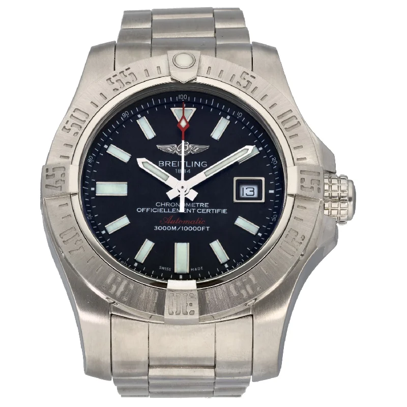 watch with purple numerals -  Breitling Avenger II Seawolf A17331 45mm Stainless Steel Watch