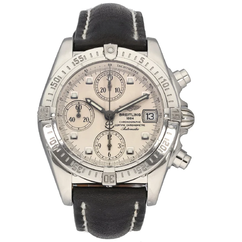 watch with vintage face -  Breitling Chrono Cockpit A13357 39mm Stainless Steel Watch