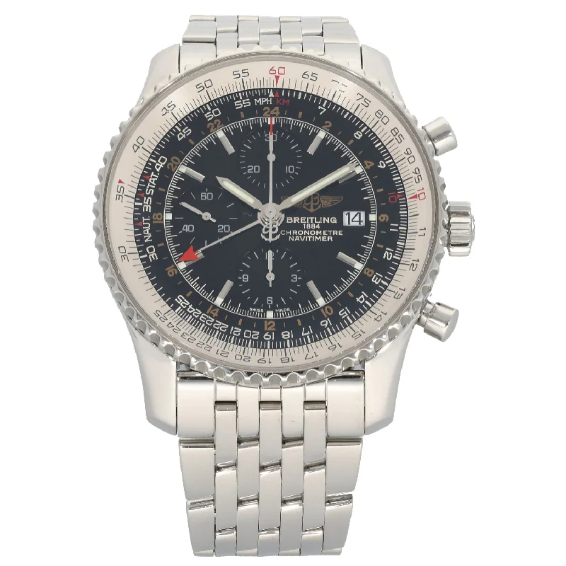 watch with sleek numerals -  Breitling Navitimer A24322 46mm Stainless Steel Watch